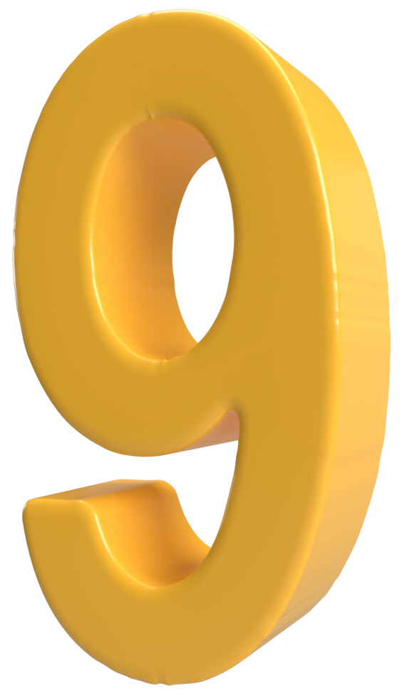 3D number 9 png