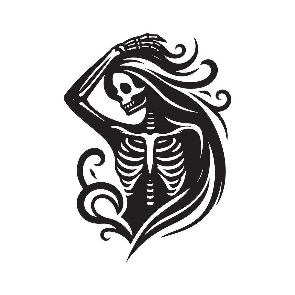Skeleton Silhouette Vectors Graphics for Halloween Themes