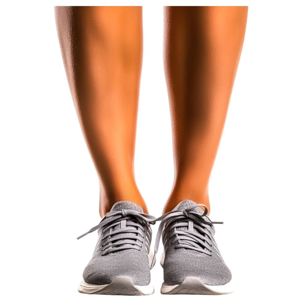 Athletic Feet in Sport Shoes on Studio png
