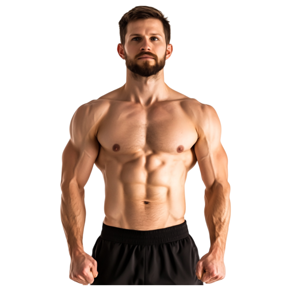 Muscular Man Posing in Studio Lighting png