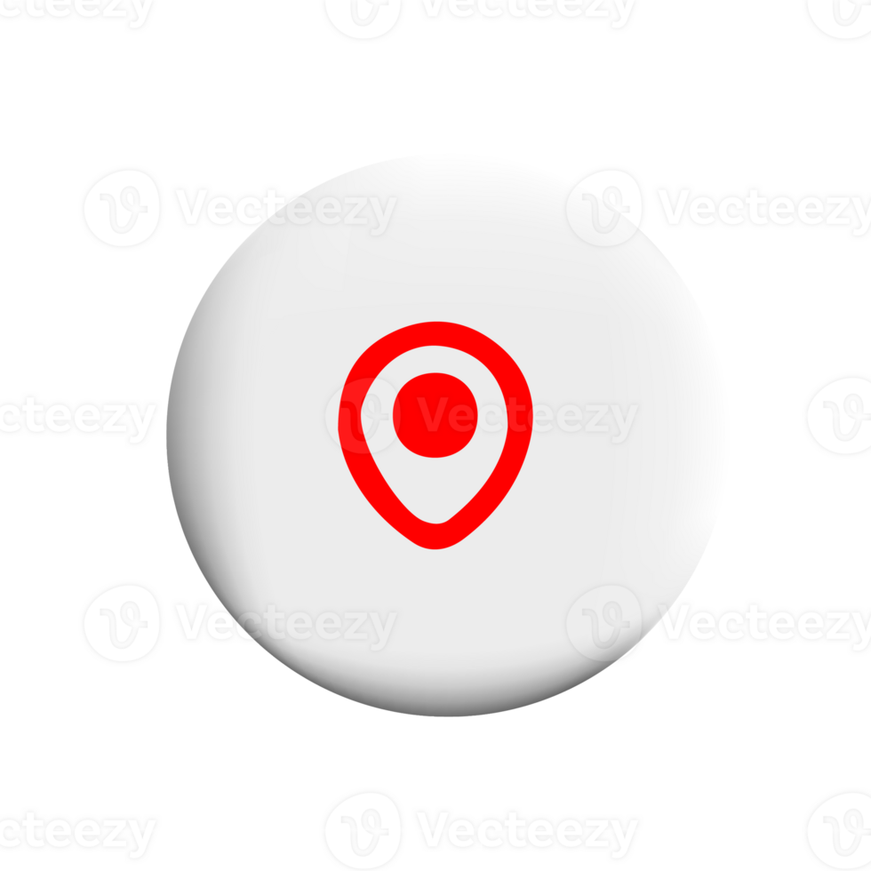 Red location pin icon on a white button png
