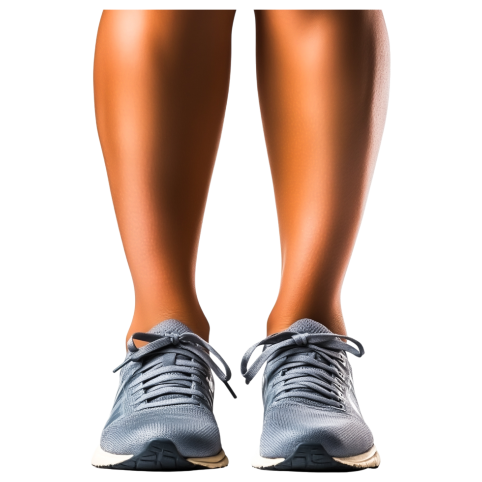 Athletic Feet in Stylish Running Shoes png