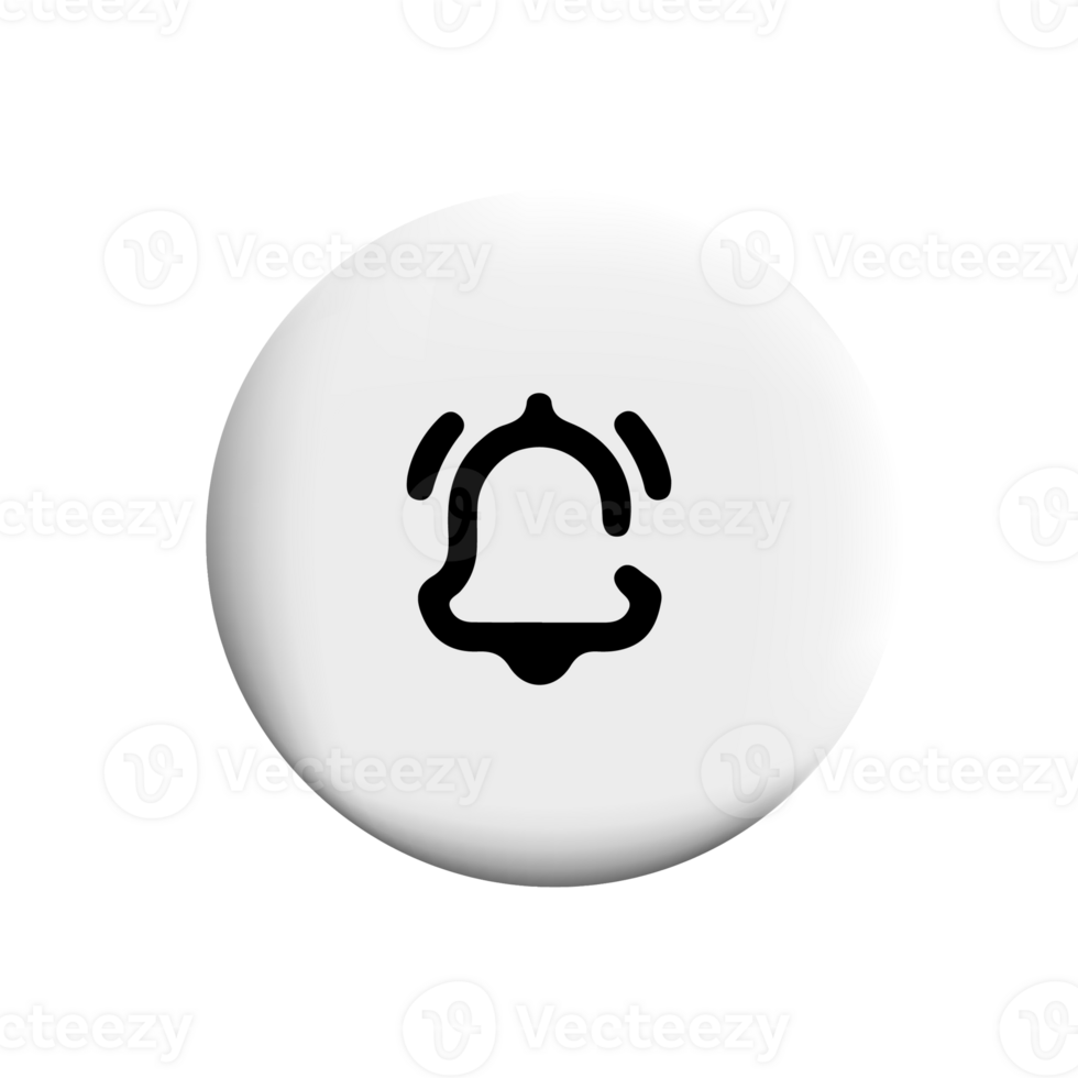 Bell notification icon on white button png