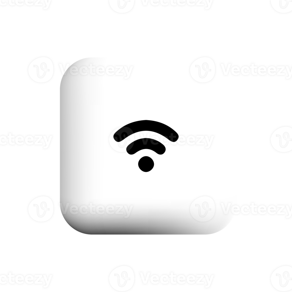 Wifi icon on a white square button png