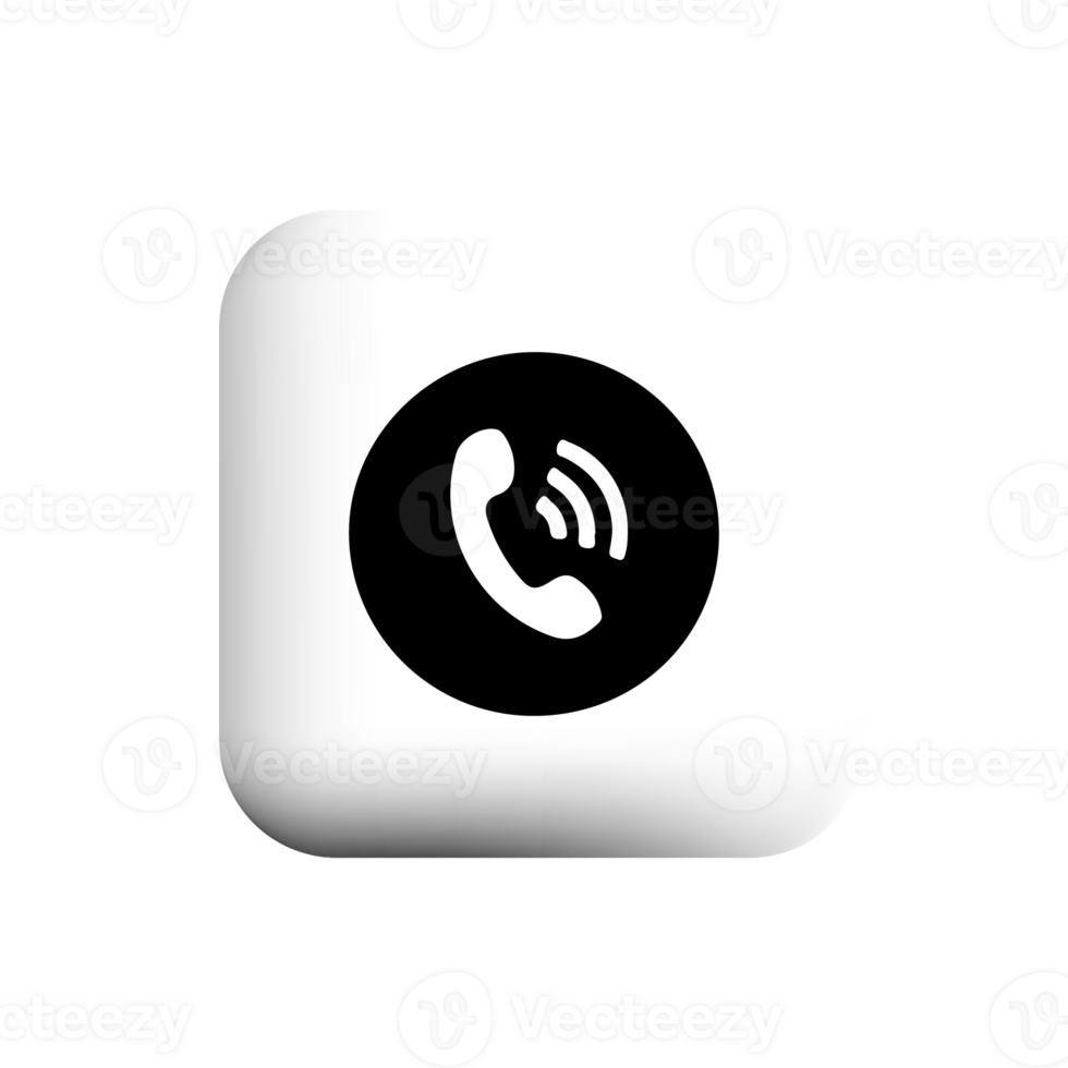 Phone icon on white square button png