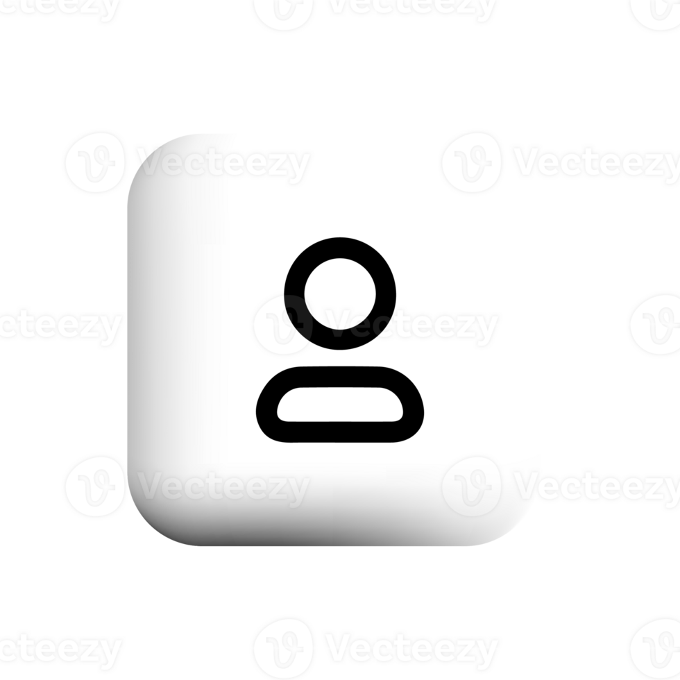 Person user icon on a white square button png