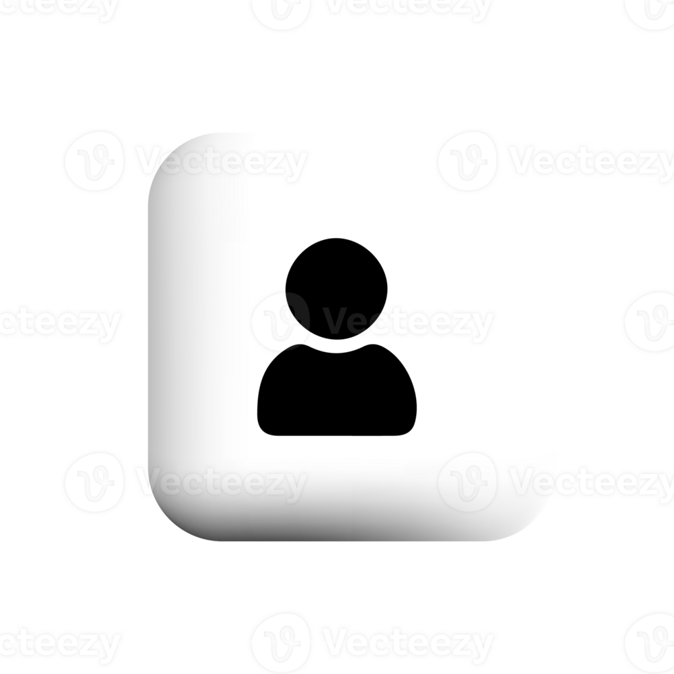 Person icon on a white square button png