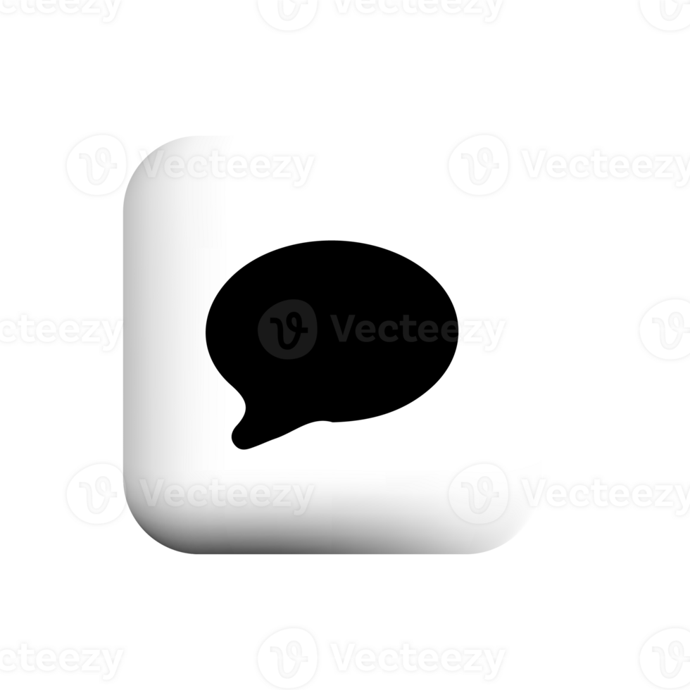 Speech bubble icon on a white square png