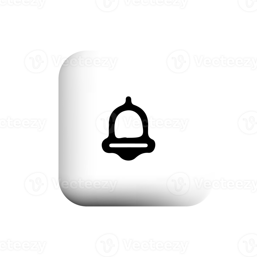 Bell icon on a square button png