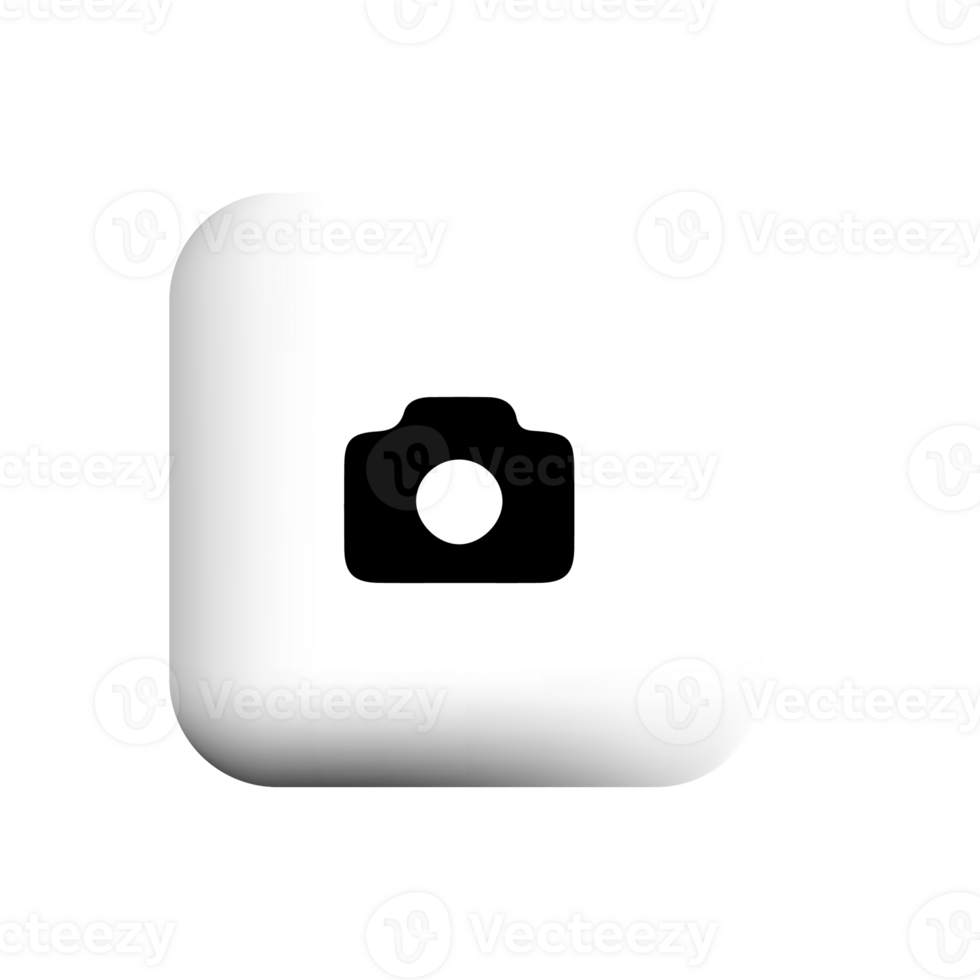 Camera icon on a white square button png