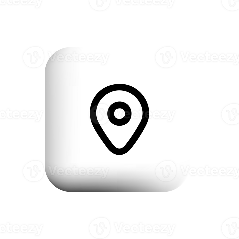 Location pin icon on a white square button png