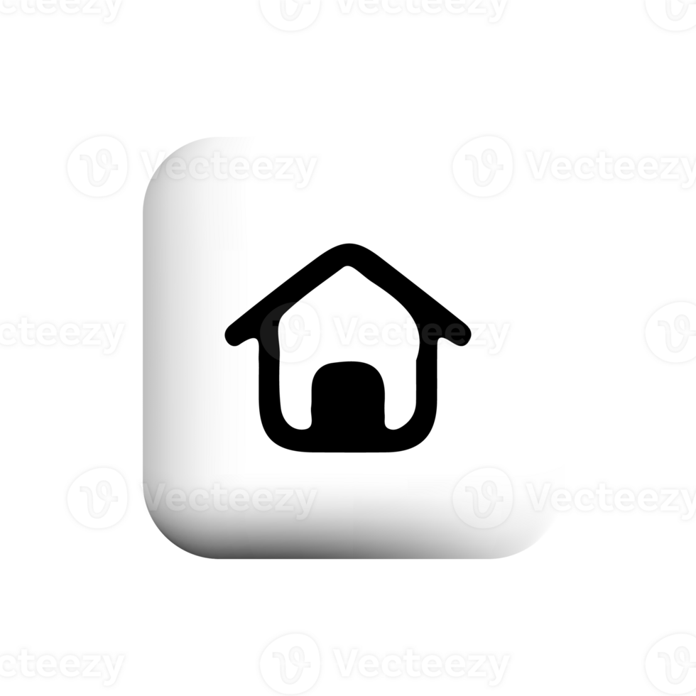 House icon on a white square button png