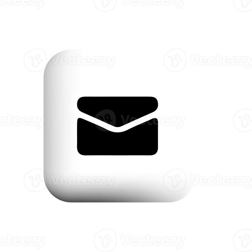 Email icon on white square button png