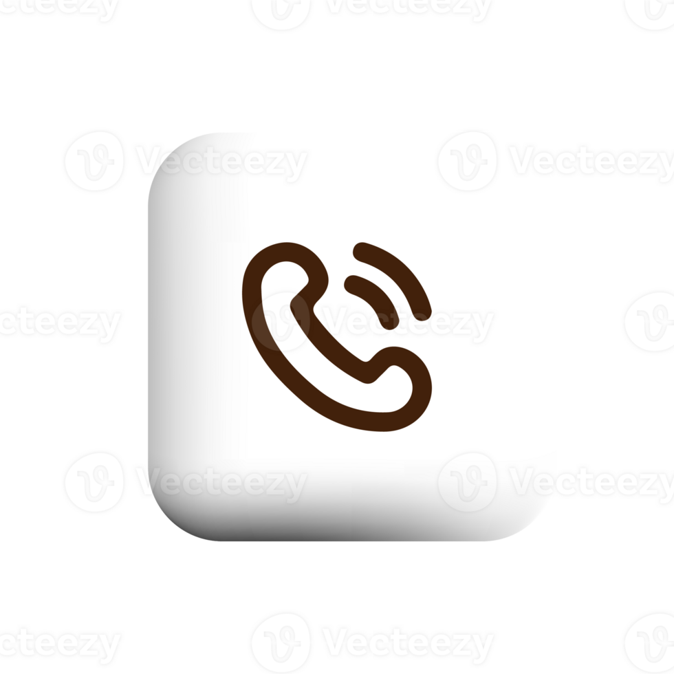 Phone icon on a white square button png