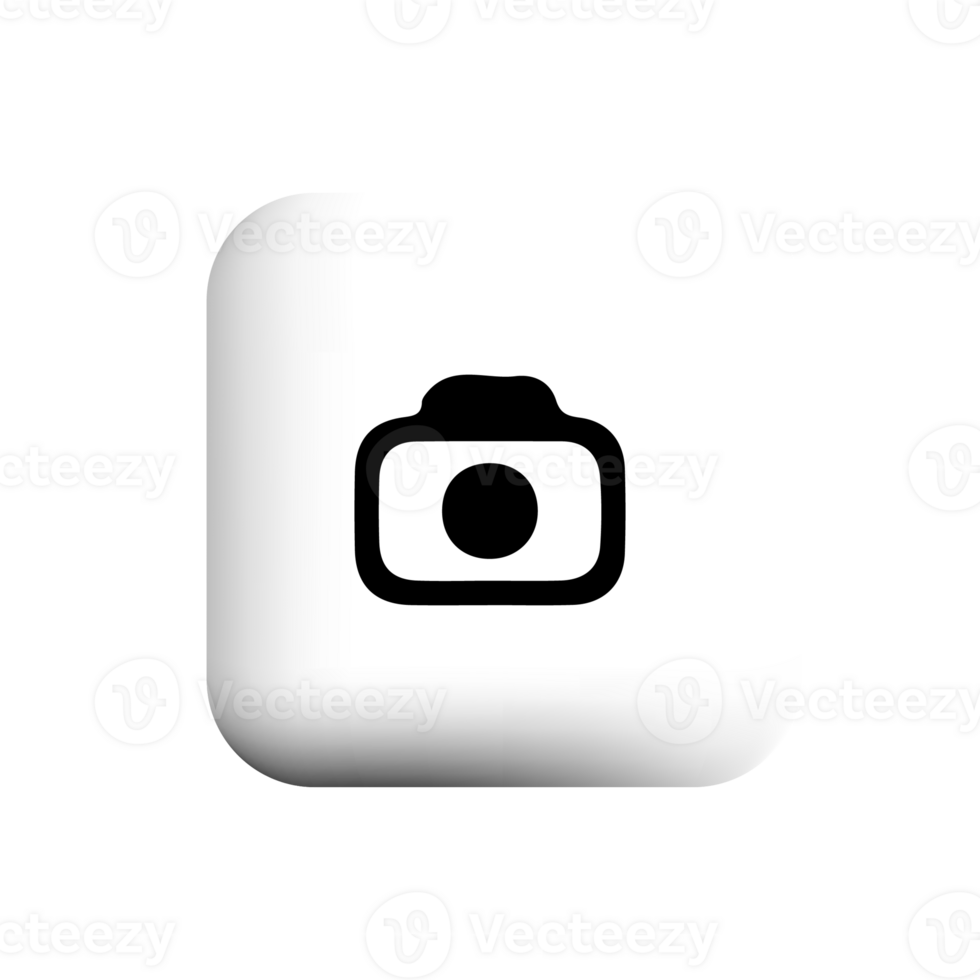 Camera icon on white square button png