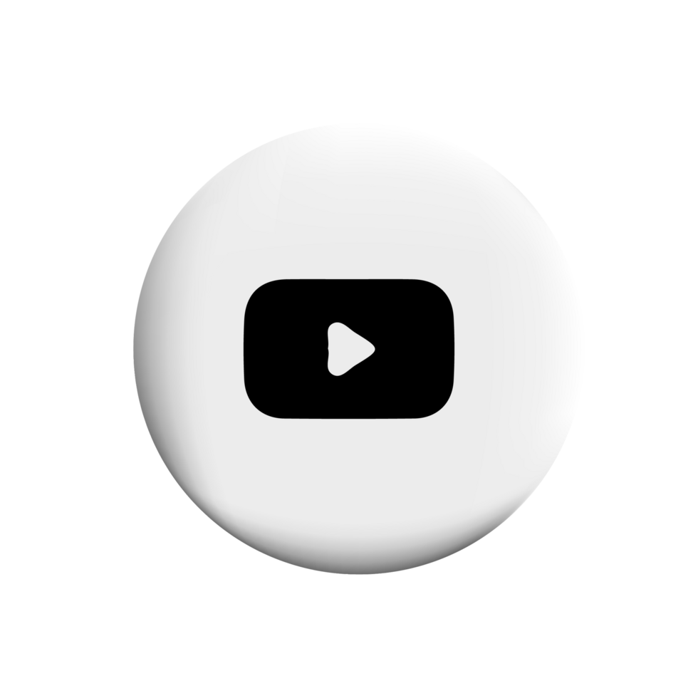 Youtube logo icon on white shape png