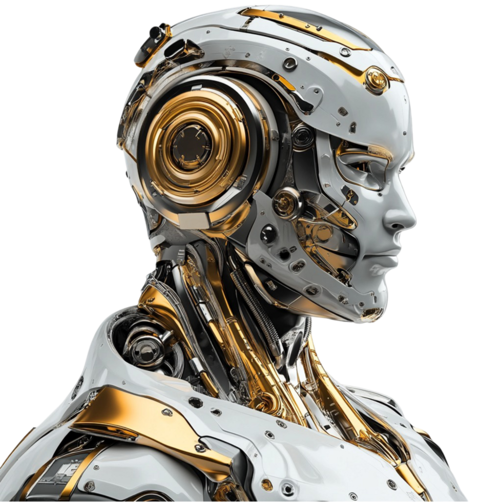 Futuristic Robot Side View on Transparent Background png