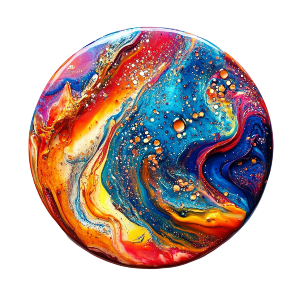 Multicolor Swirl Sphere on Transparent Background png