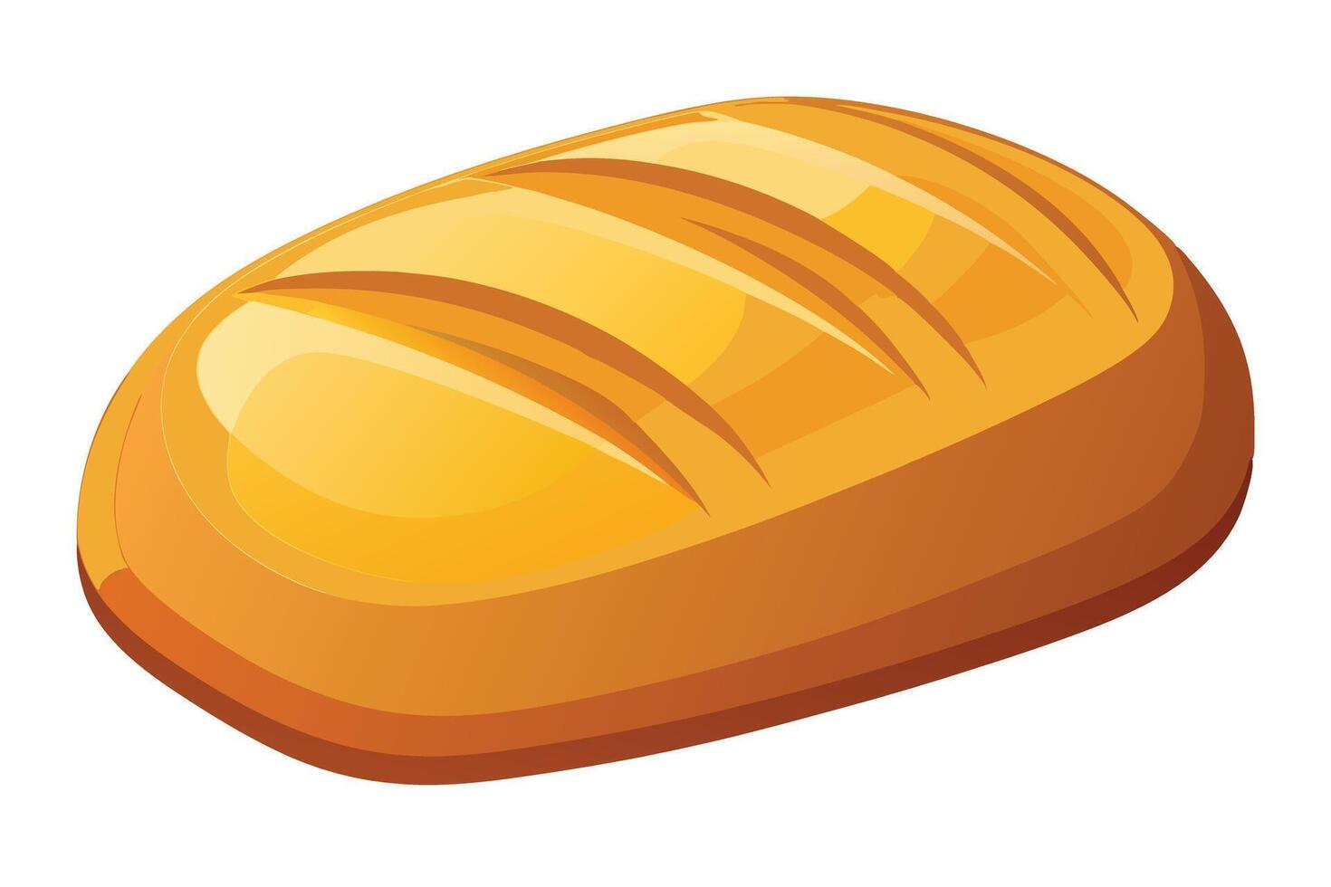Delicious cartoon loaf of bread illustration. vector