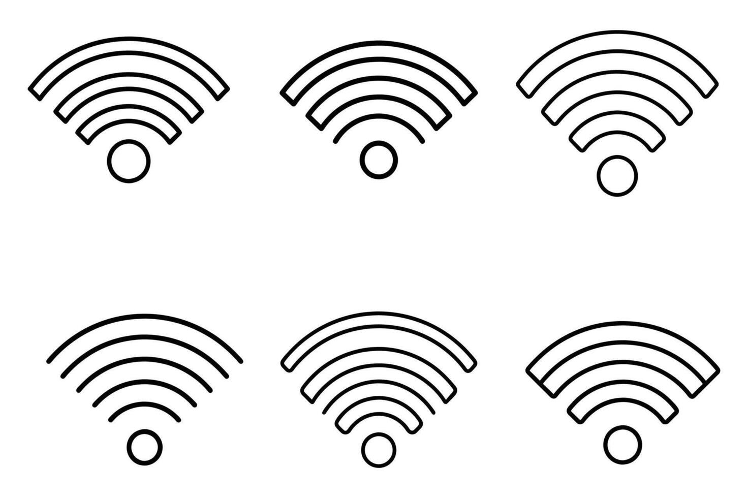 Six Simple Wireless Wi-Fi Icons vector