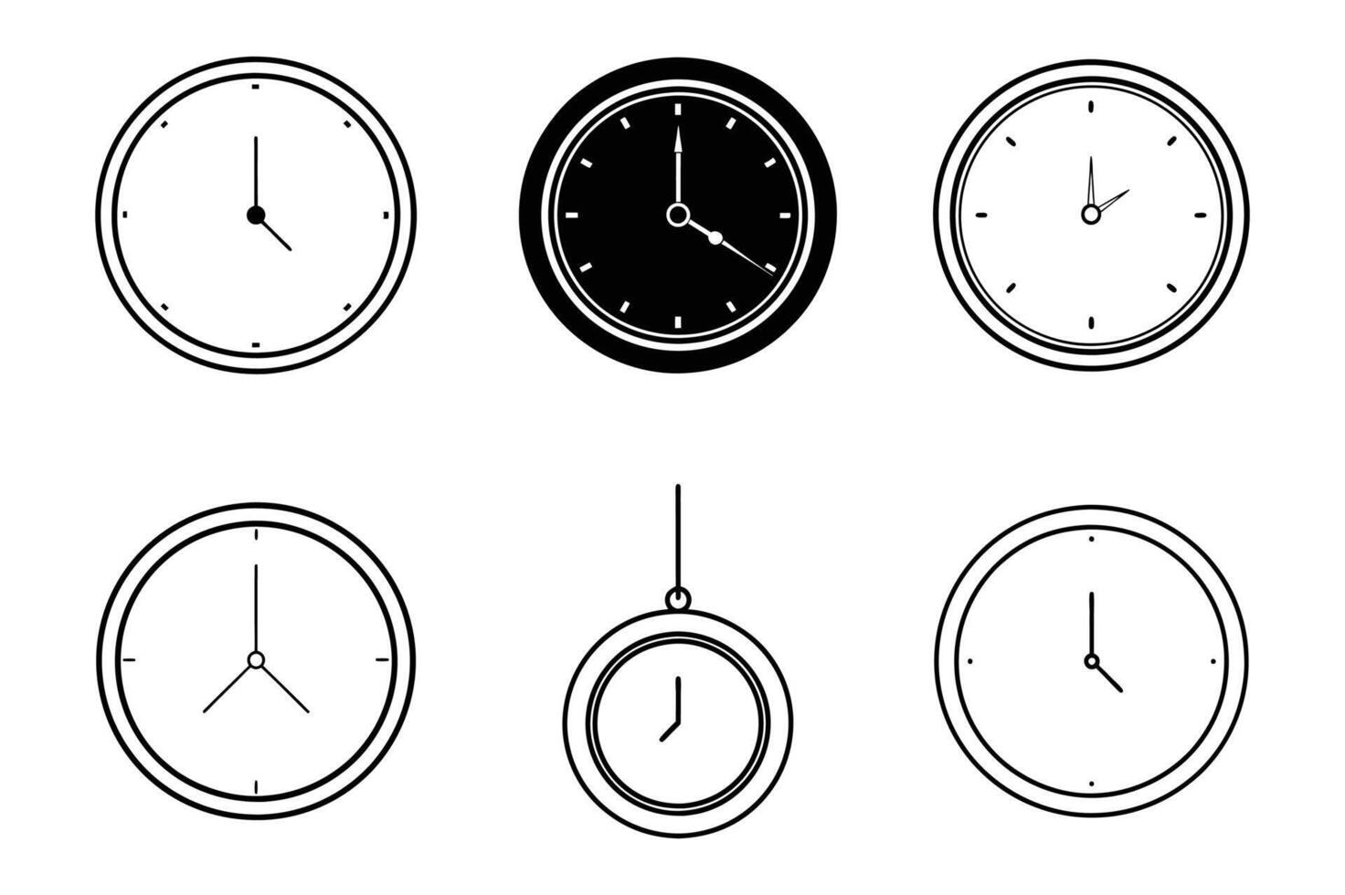 Illustration Set of Round Wall Clock Templates vector