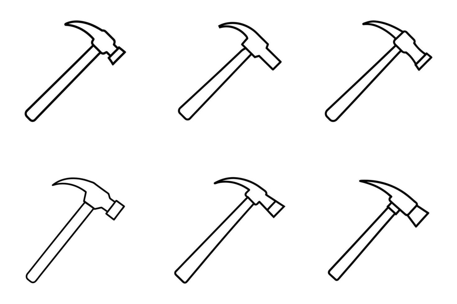 Drawings of Various Hammers vector