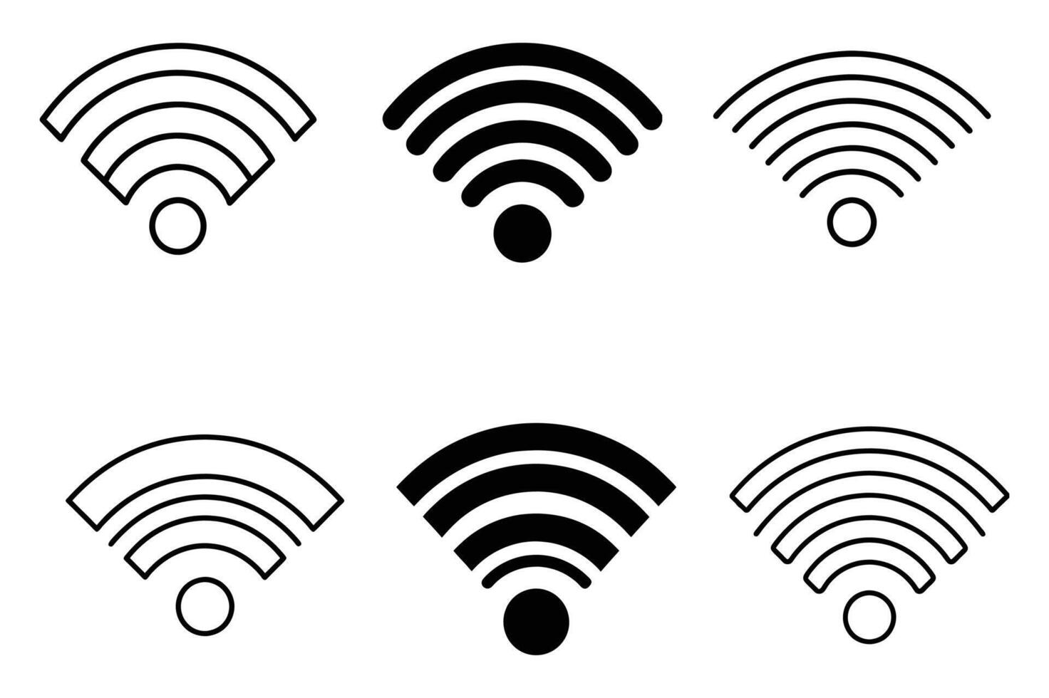 Simple Wireless Wi-Fi Icons vector