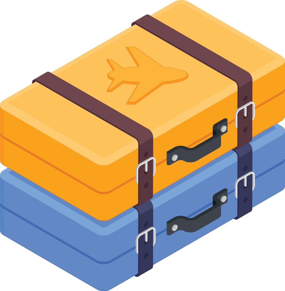 Isometric Travel Suitcase Stack vector