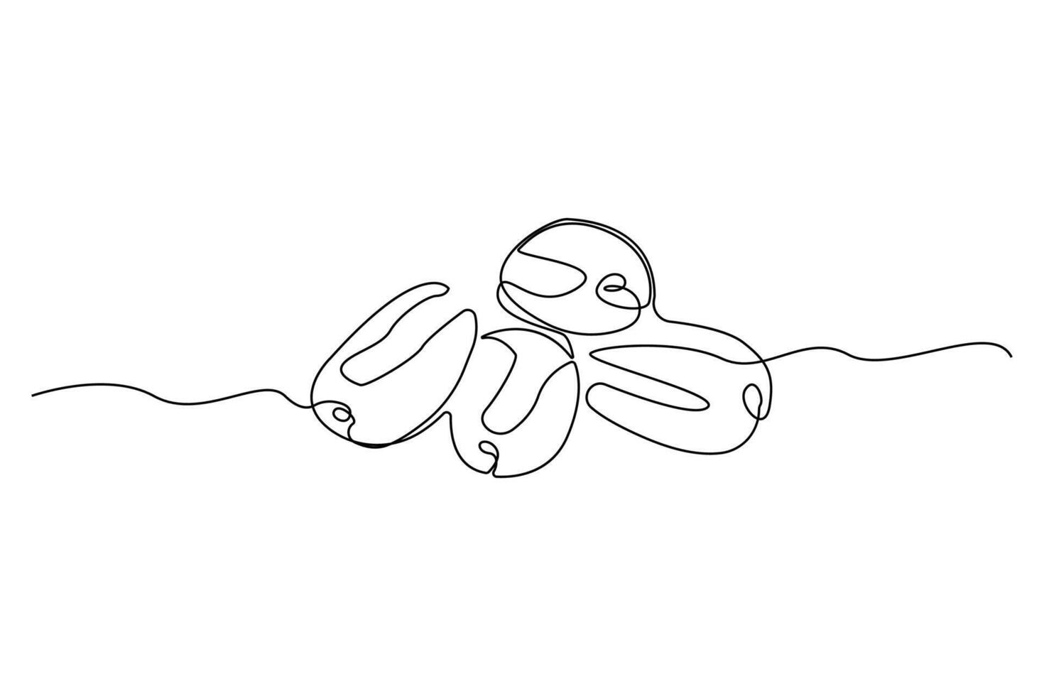 Minimalist dates fruit continuous line art drawing. vector