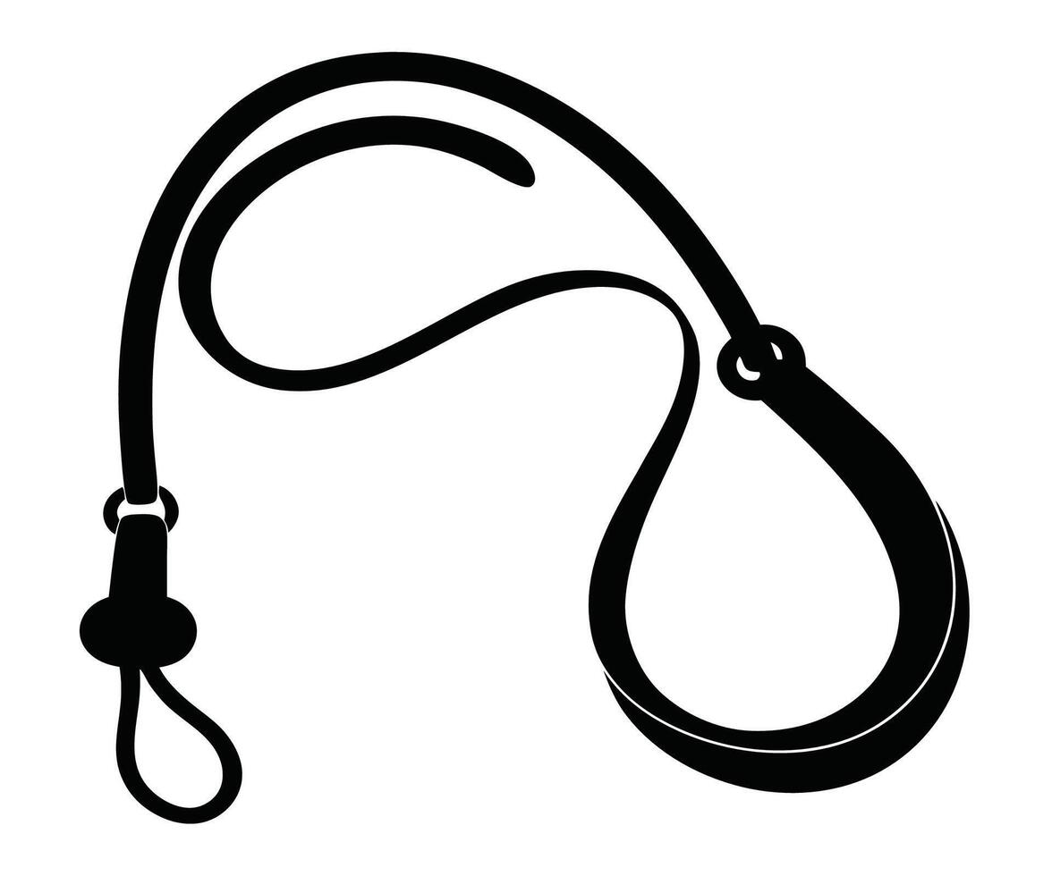 A black and white illustration of a leash vector