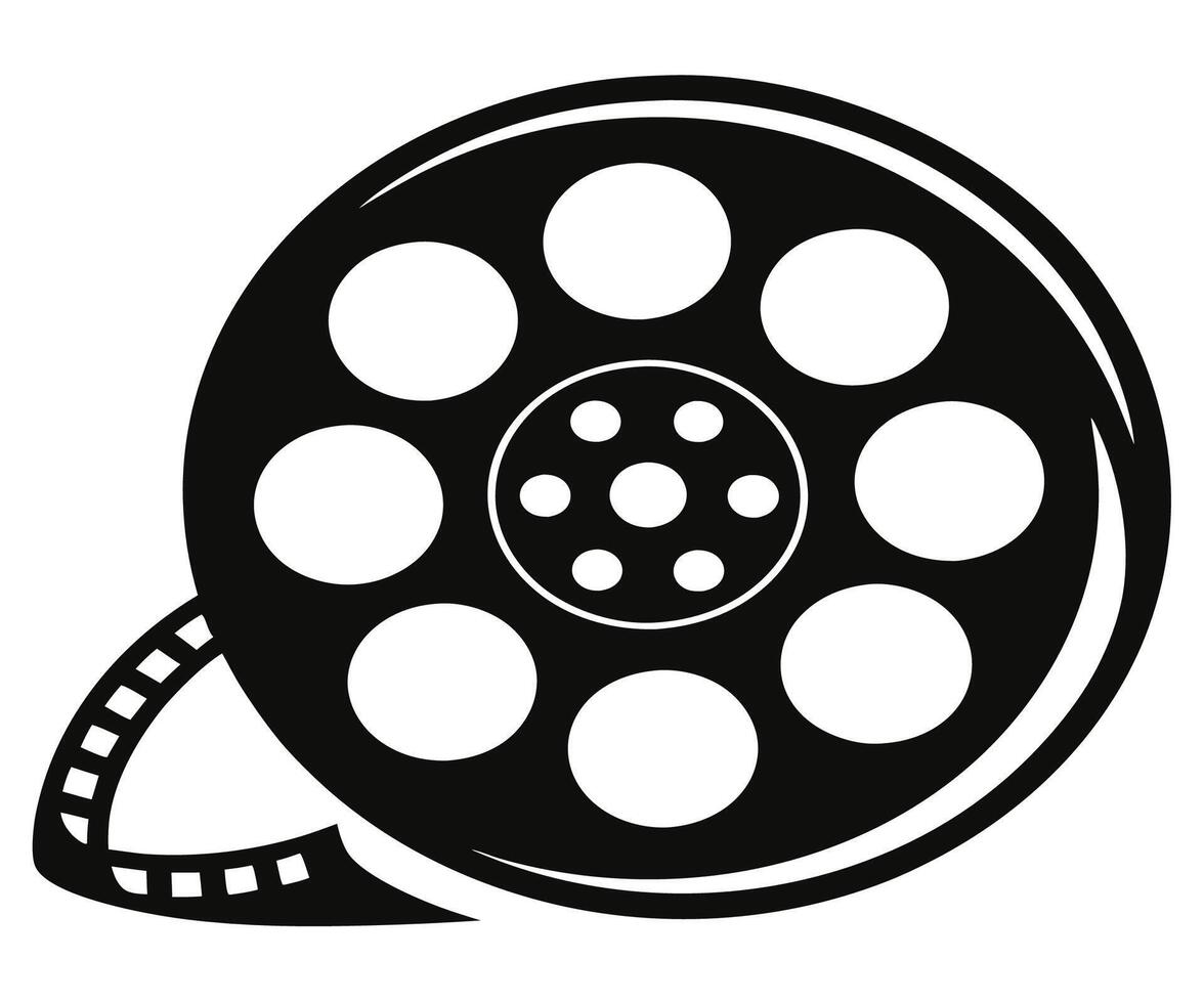 Film reel icon on white background vector