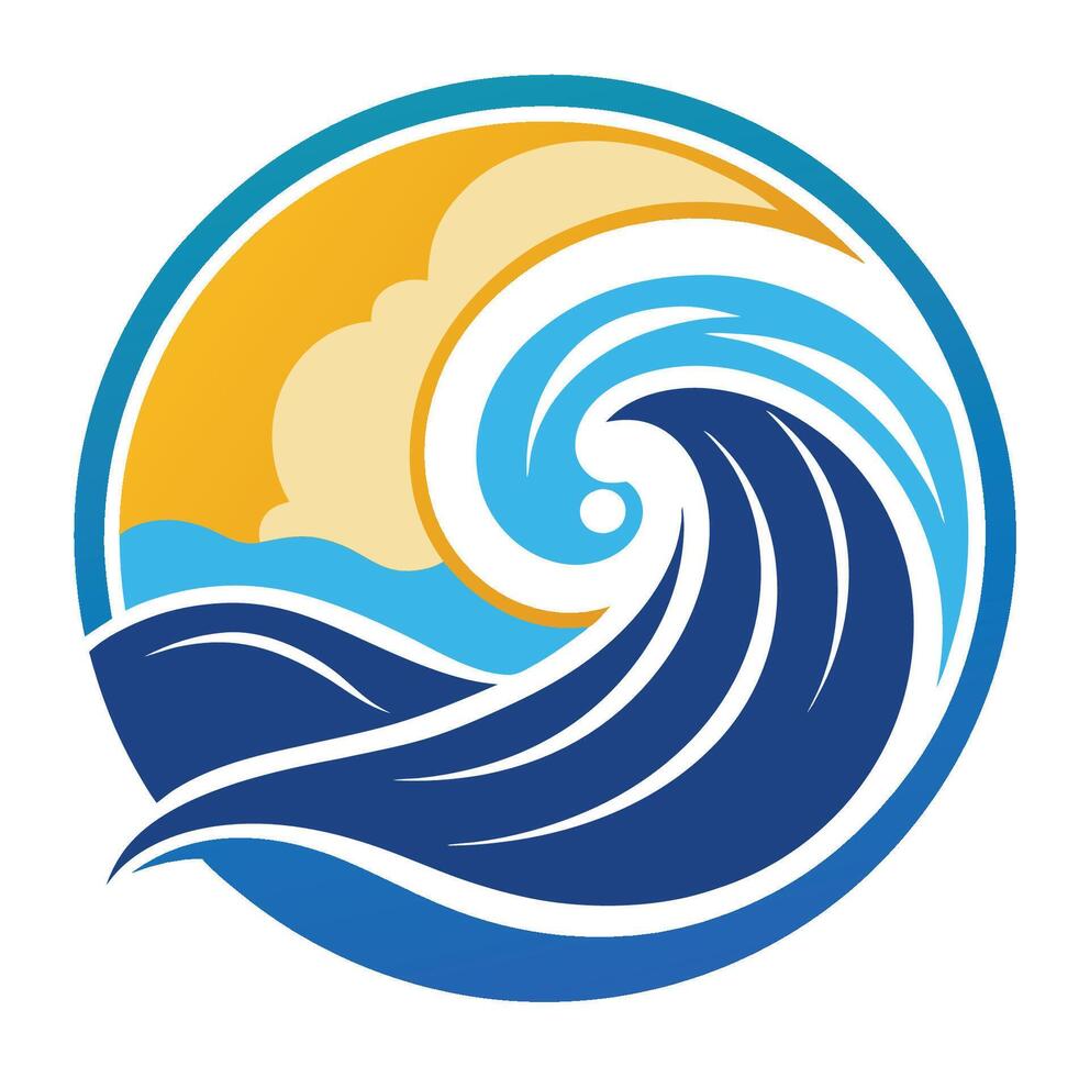 Ocean wave illustration vector