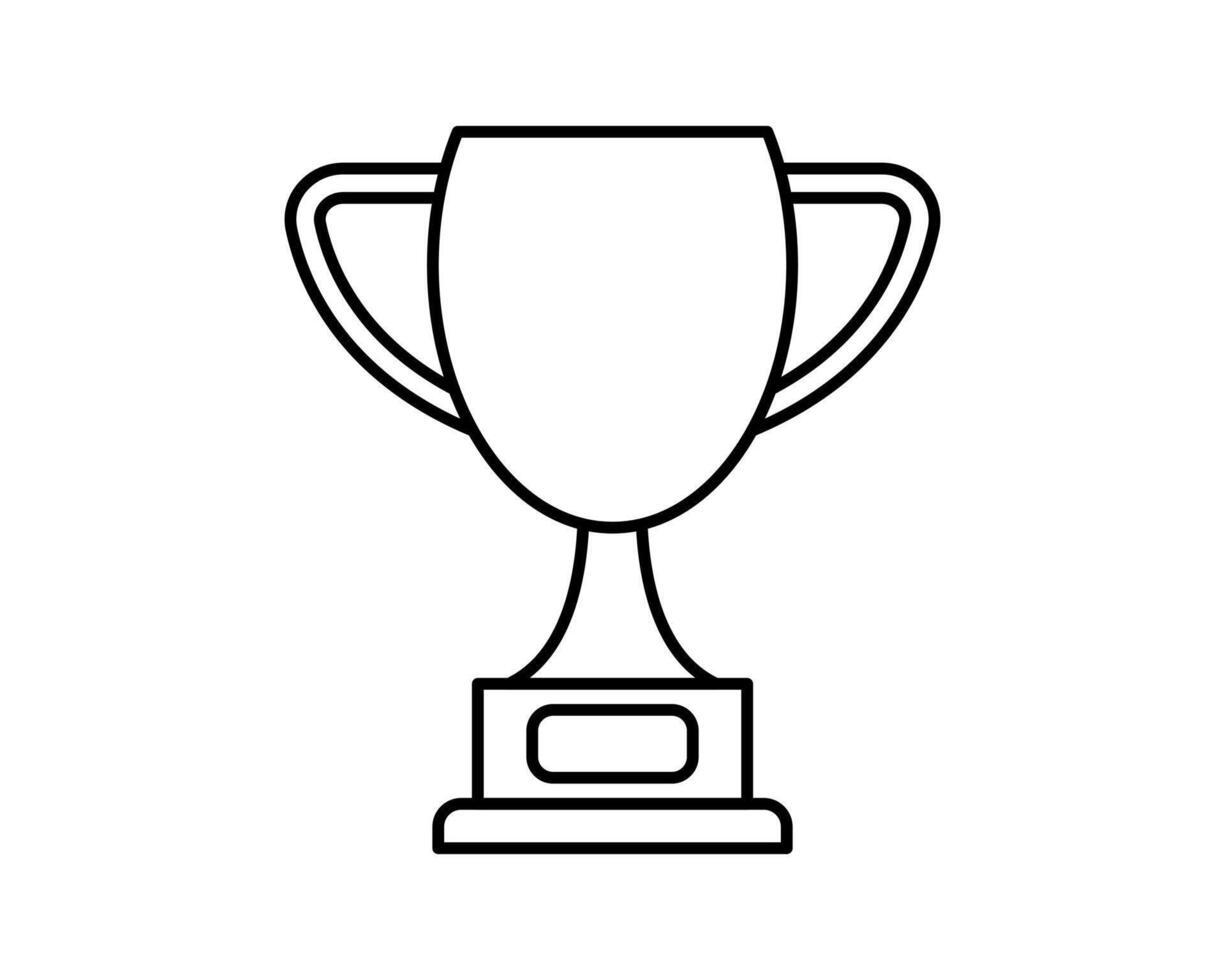 Clean line art illustration of a classic trophy. Perfect for websites, presentations, or infographics needing a symbol of achievement, success, or victory. vector