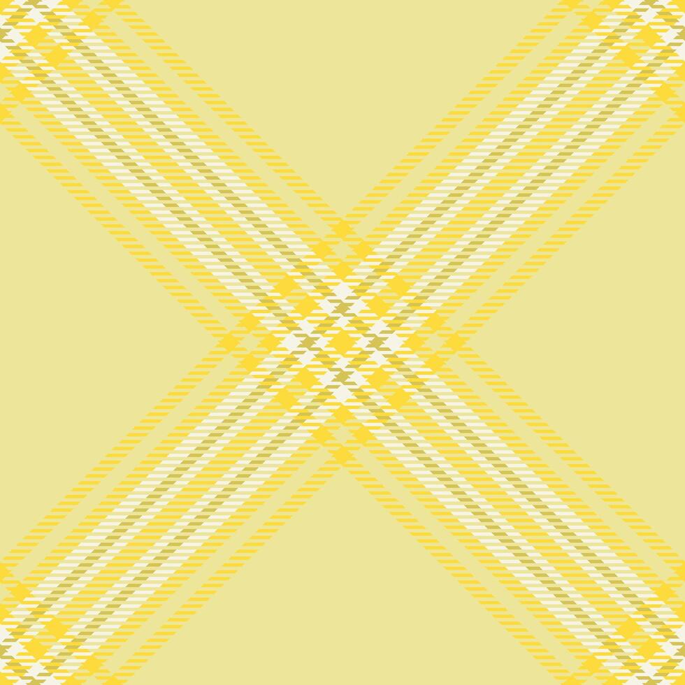 Spring textile tartan check, long pattern plaid fabric. Repeatable patterns seamless texture background in yellow and linen colors. vector