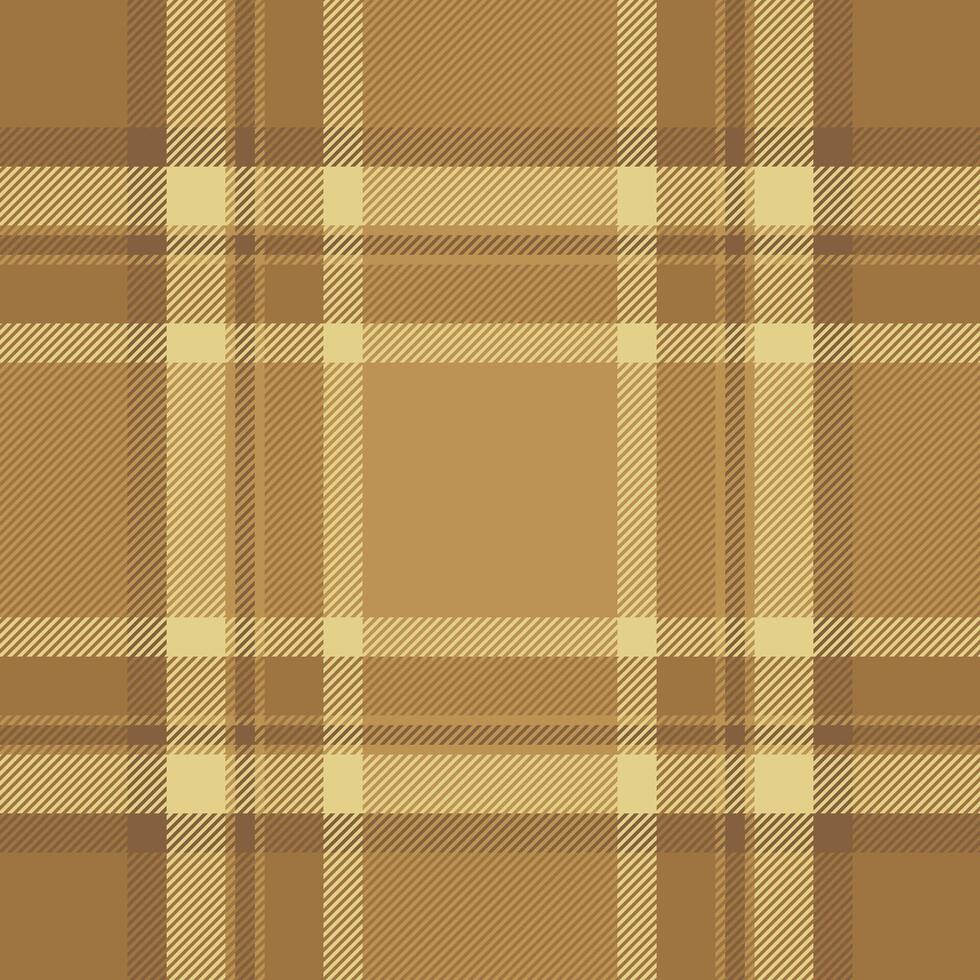 Elegant beige and brown plaid pattern. Perfect for textile design, website backgrounds, or autumnal themed projects. Seamless repeat texture offers versatility for various applications. vector