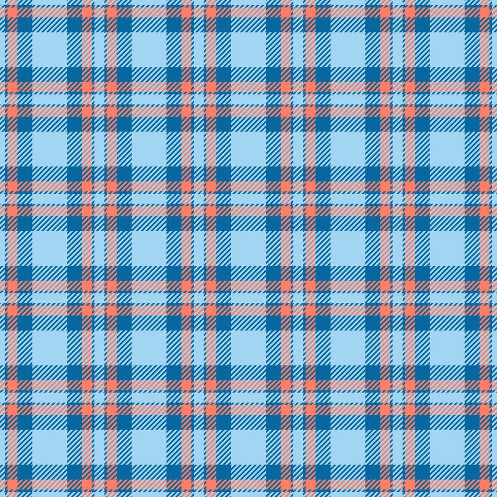 Anniversary seamless textile texture, back to school fabric plaid . Gentle tartan pattern check background in cyan and red colors. vector