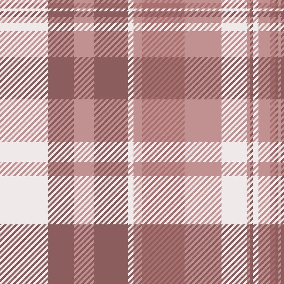 Neat check fabric , apparel tartan plaid texture. Loft textile background pattern seamless in red and rosy brown colors. vector