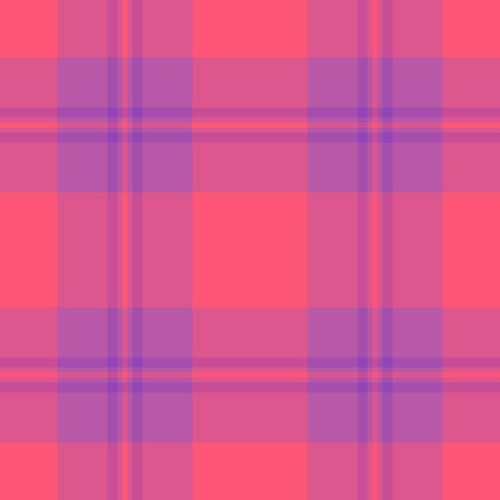Vibrant coral and lavender plaid pattern. Perfect for textile design, fashion, websites, or branding projects needing a cheerful, trendy aesthetic. Seamless repeat for versatile use. vector