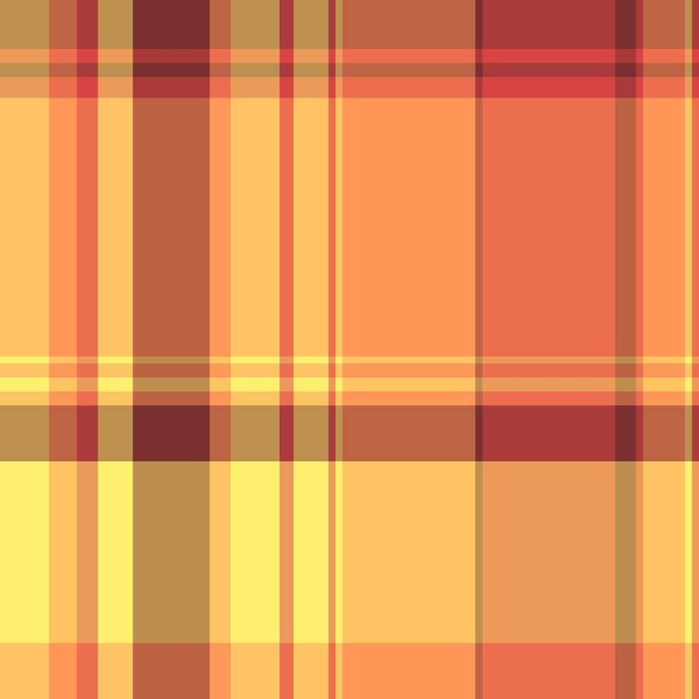Britain texture pattern tartan, package plaid textile. Group check background seamless fabric in orange and amber colors. vector