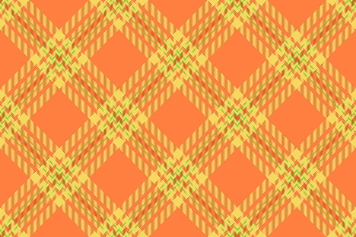 Skill seamless texture background, elegant check fabric. Bedding plaid tartan pattern textile in orange and yellow colors. vector