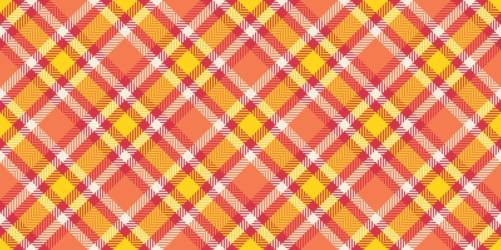 Picture background fabric, vivid pattern tartan check. Drawing plaid texture seamless textile in red and orange colors. vector