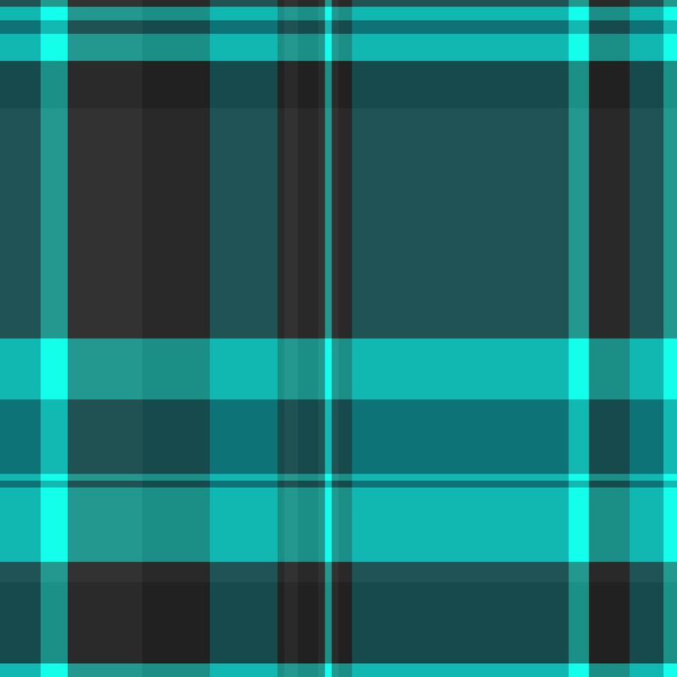 Striking teal and charcoal plaid pattern. Perfect for textile design, website backgrounds, or modern branding projects. This seamless texture offers a sophisticated yet vibrant aesthetic. vector