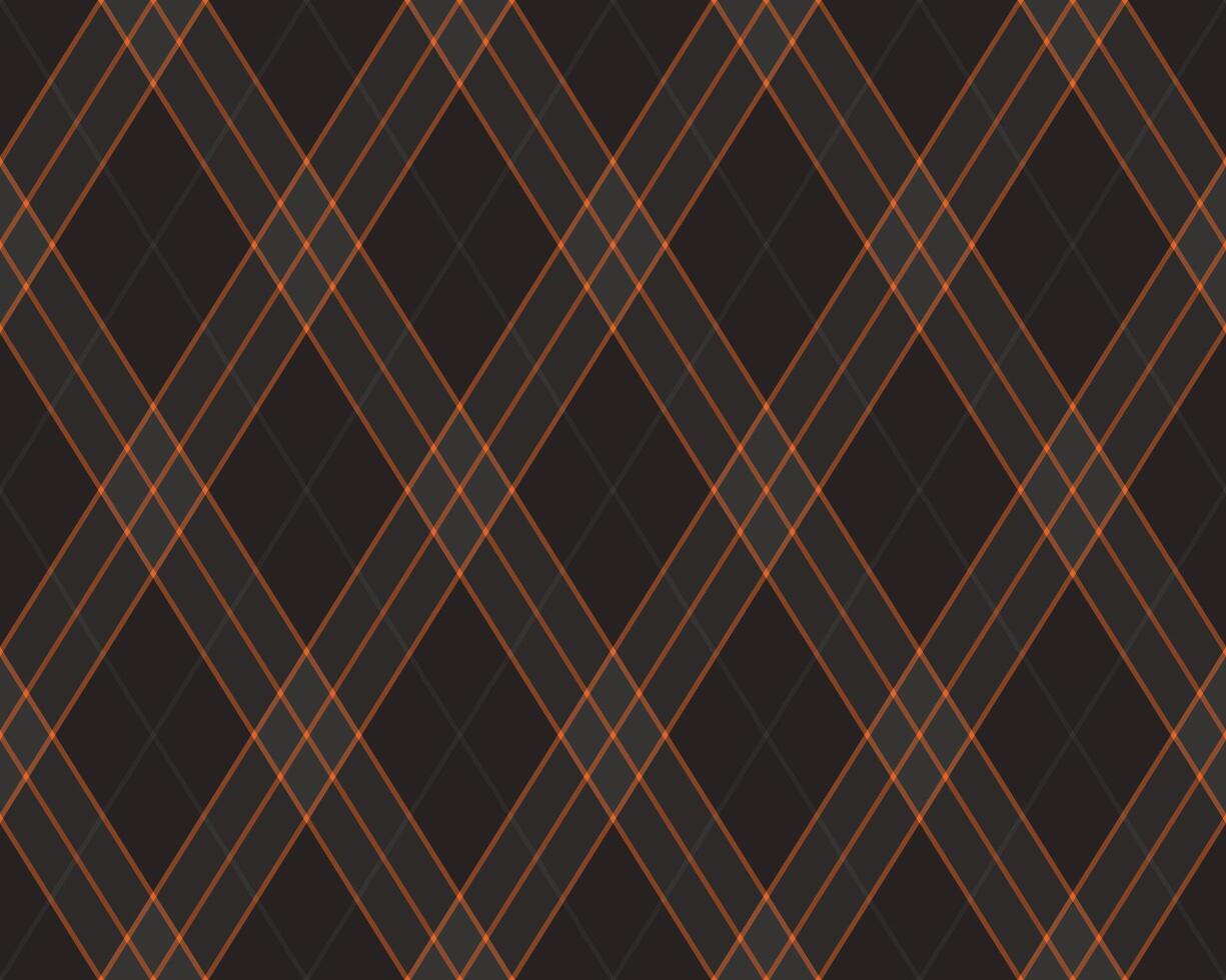 Stylish dark gray and burnt orange diagonal plaid pattern. Perfect for textile designs, website backgrounds, or Halloween projects. Offers a sophisticated and modern aesthetic. vector