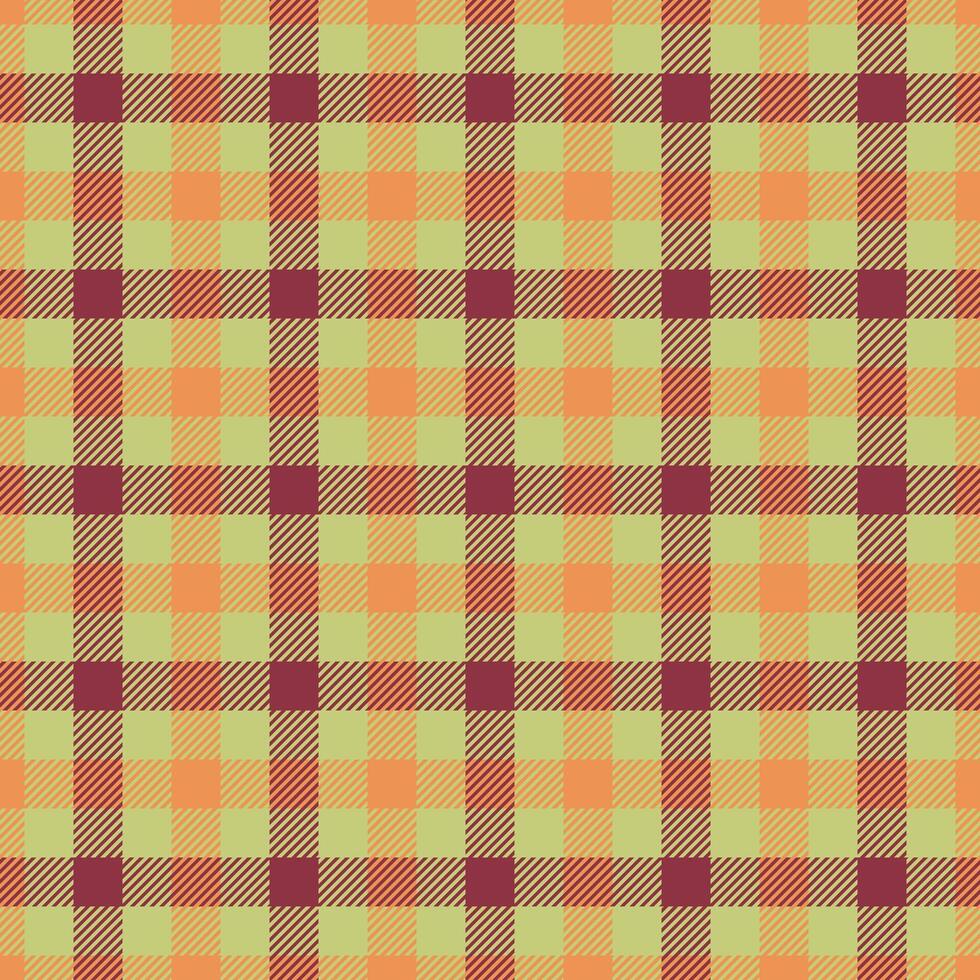 Choose texture tartan plaid, anniversary seamless fabric background. Carpet check pattern textile in lime and orange colors. vector