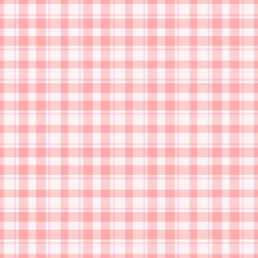 Famous check textile fabric, 40s pattern tartan background. Seventies plaid seamless texture in light and lavender blush colors. vector