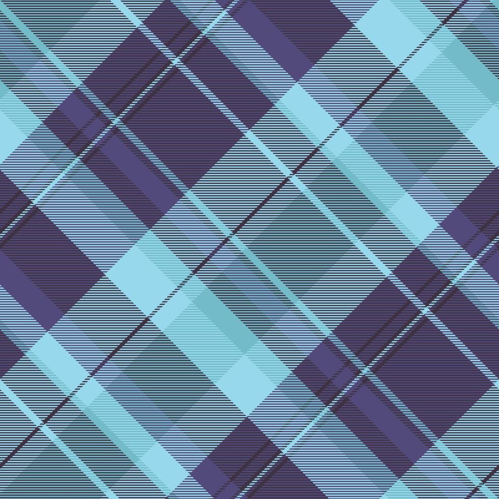 Azul check background seamless, artistic textile fabric pattern. School texture plaid tartan in cyan and dark colors. vector