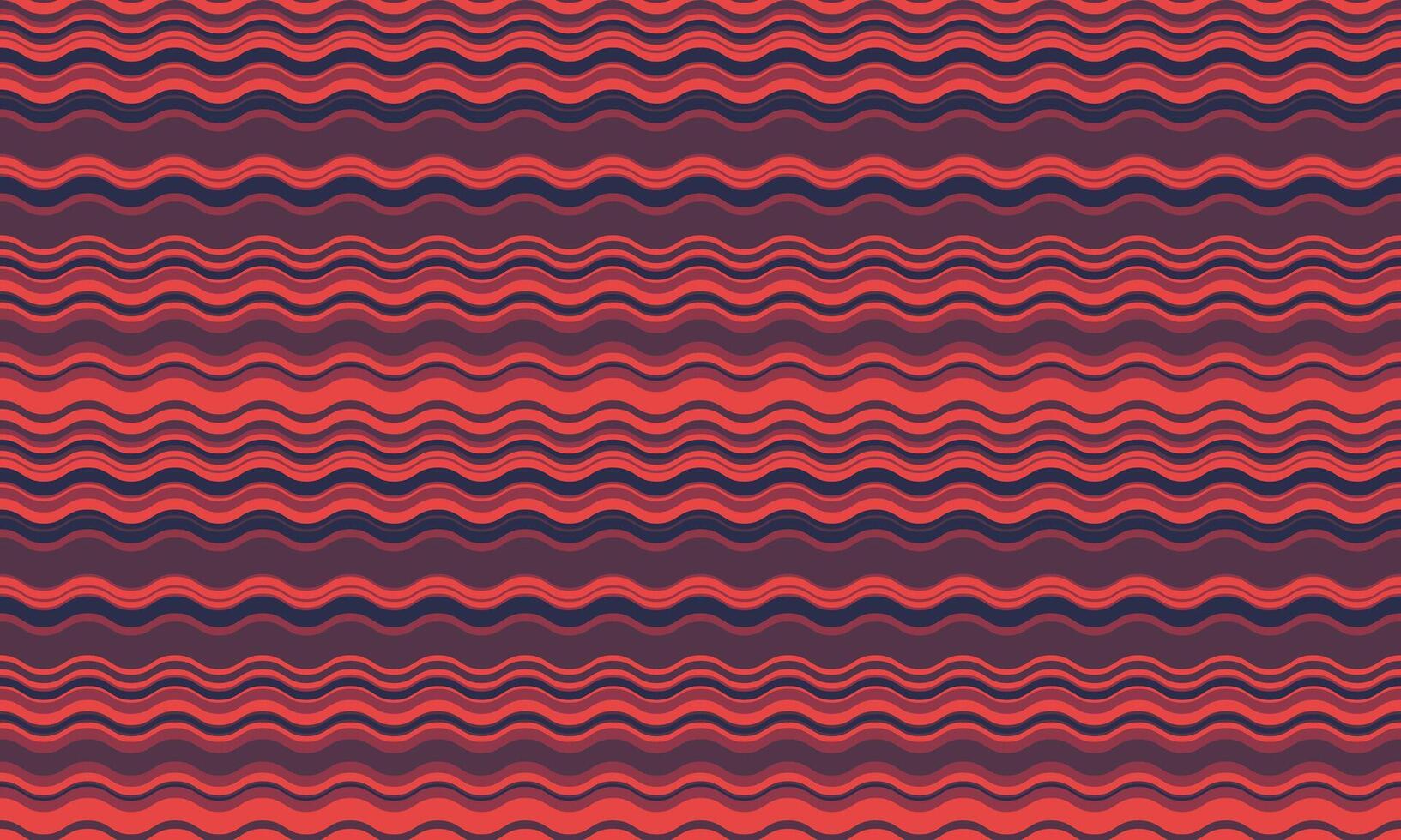 Striking red and dark blue wavy stripes pattern. Perfect for website backgrounds, textiles, or modern design projects. Seamless repeat creates endless possibilities. Vibrant, retro style. vector