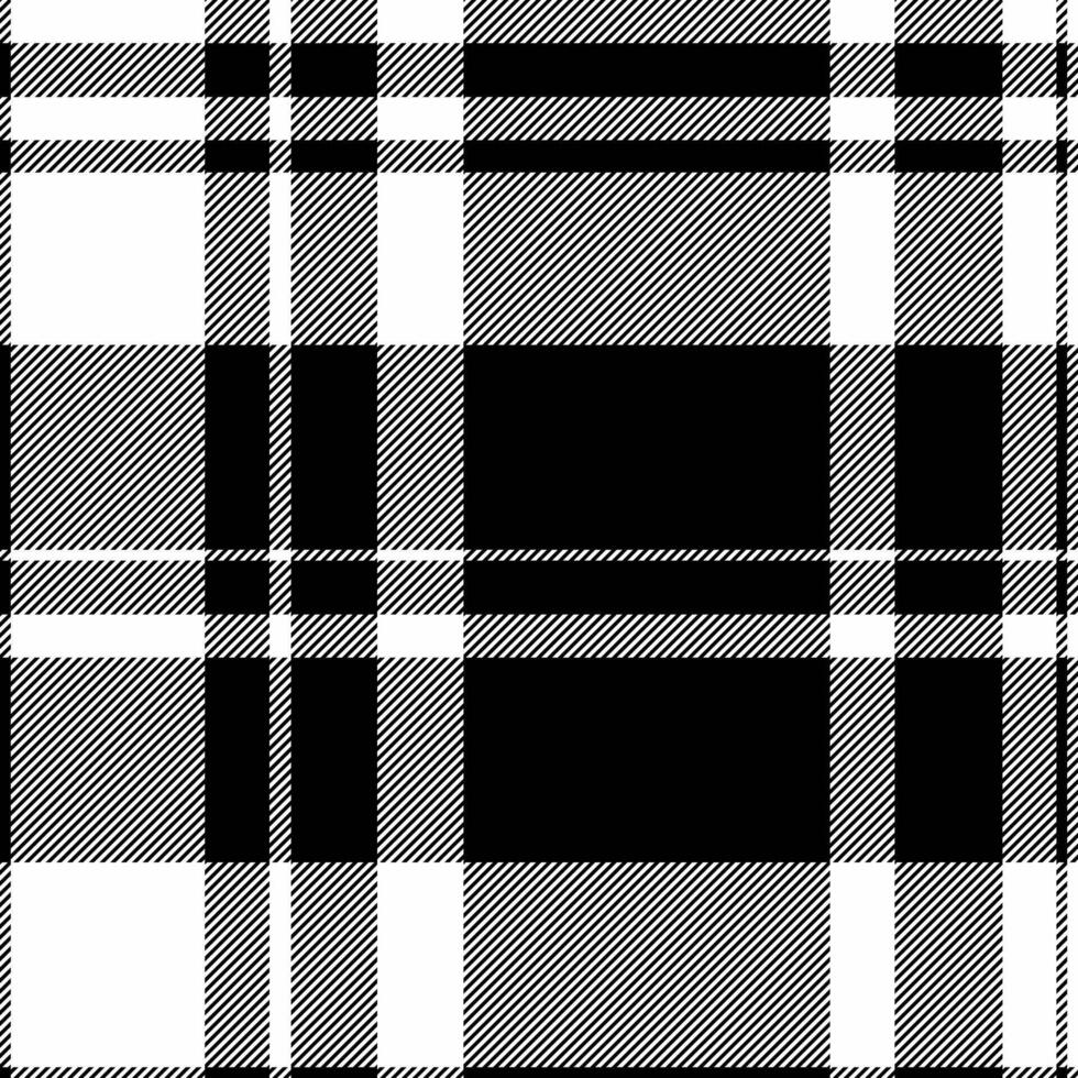 Fibrous pattern seamless plaid, folklore check background textile. Hanukkah tartan fabric texture in black and white colors. vector