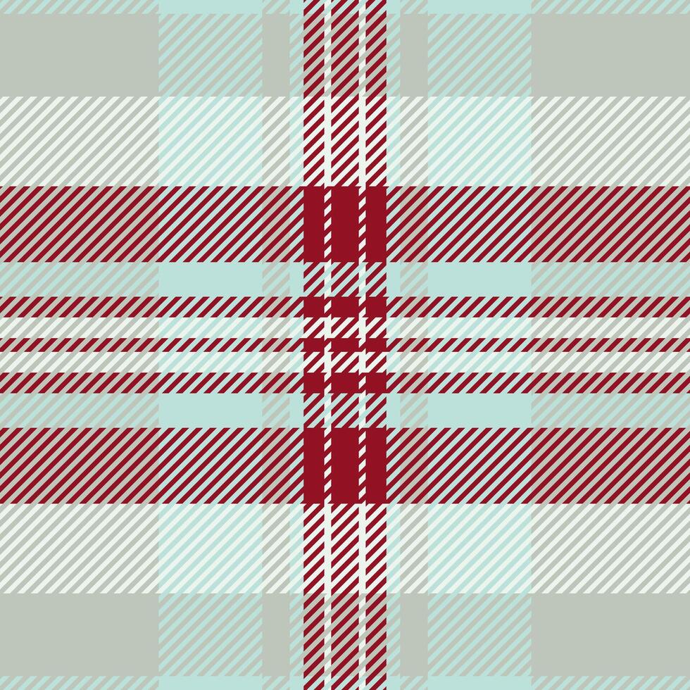Elegant red, gray, and light blue plaid pattern. Perfect for textile design, apparel, wrapping paper, or website backgrounds. Clean lines and a sophisticated color palette create a versatile image. vector
