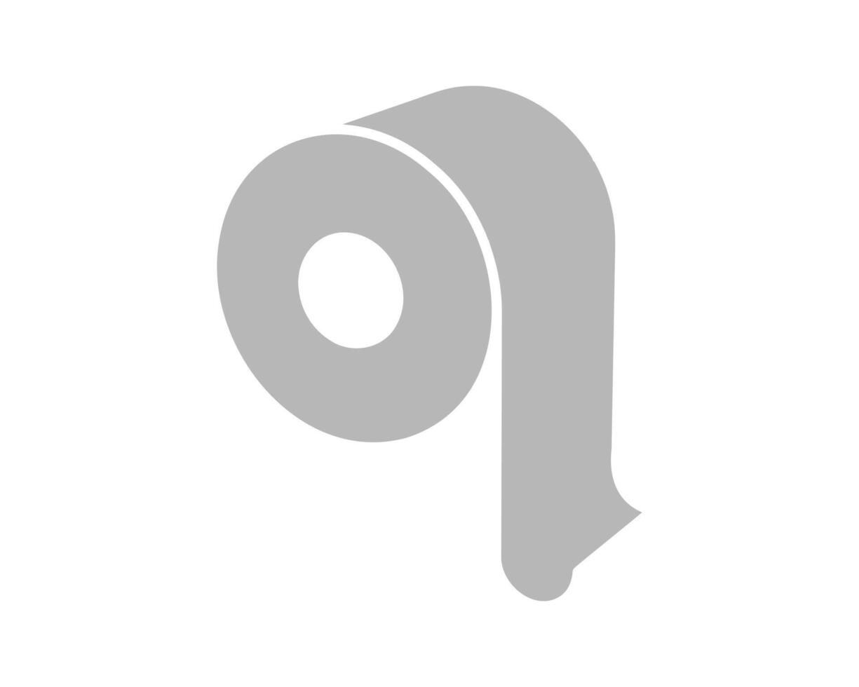 Simple, minimalist grey icon of a roll of toilet paper. Perfect for websites, apps, or presentations needing a clean, modern aesthetic. Ideal for hygiene, bathroom, or cleaningrelated projects. vector